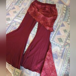 Boho Flare Pants With Skirt Attached